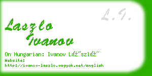 laszlo ivanov business card